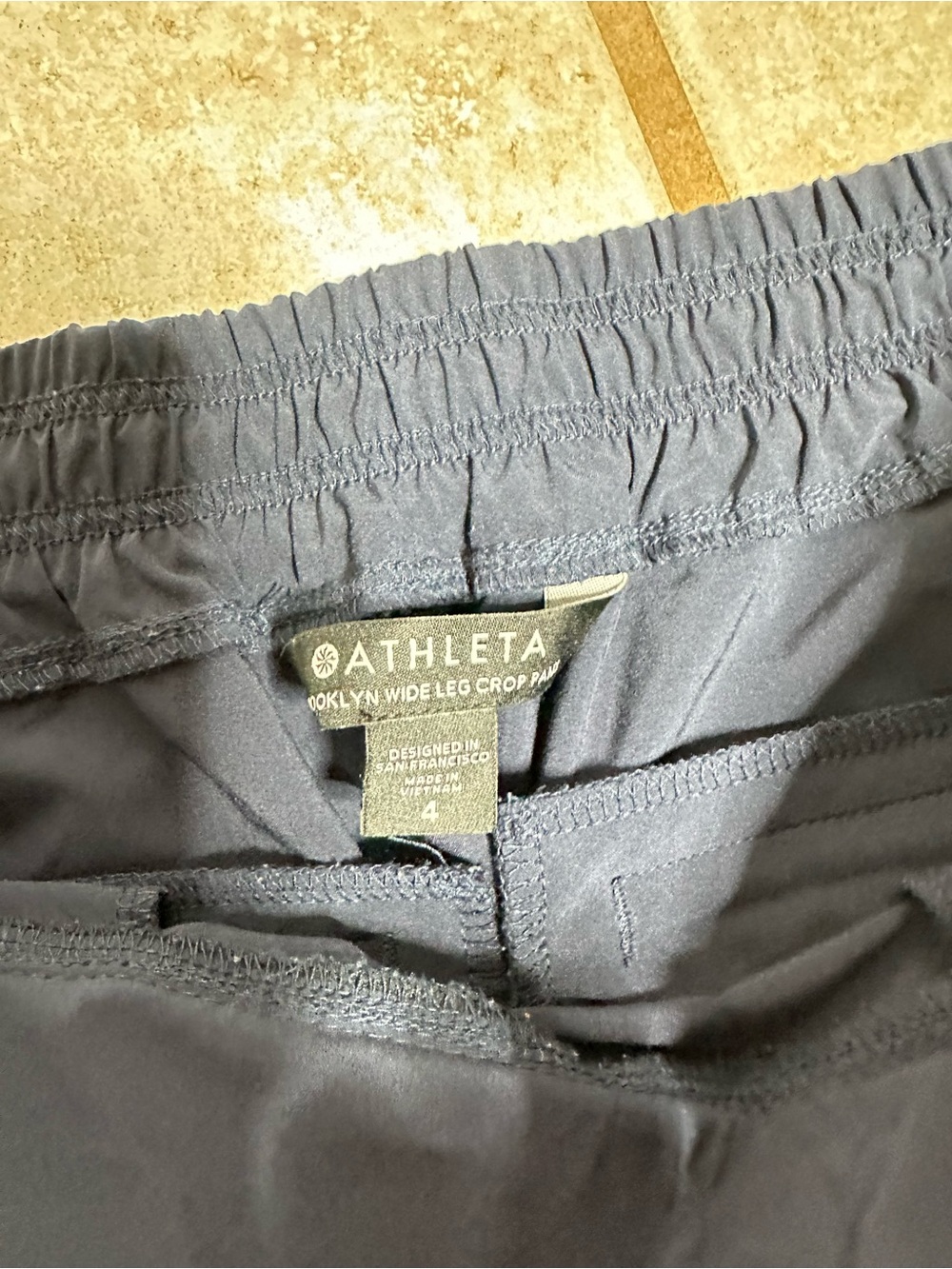 Athleta Brooklyn Wide Leg Crop Pant Navy Blue Size 4 - Picture 3 of 4